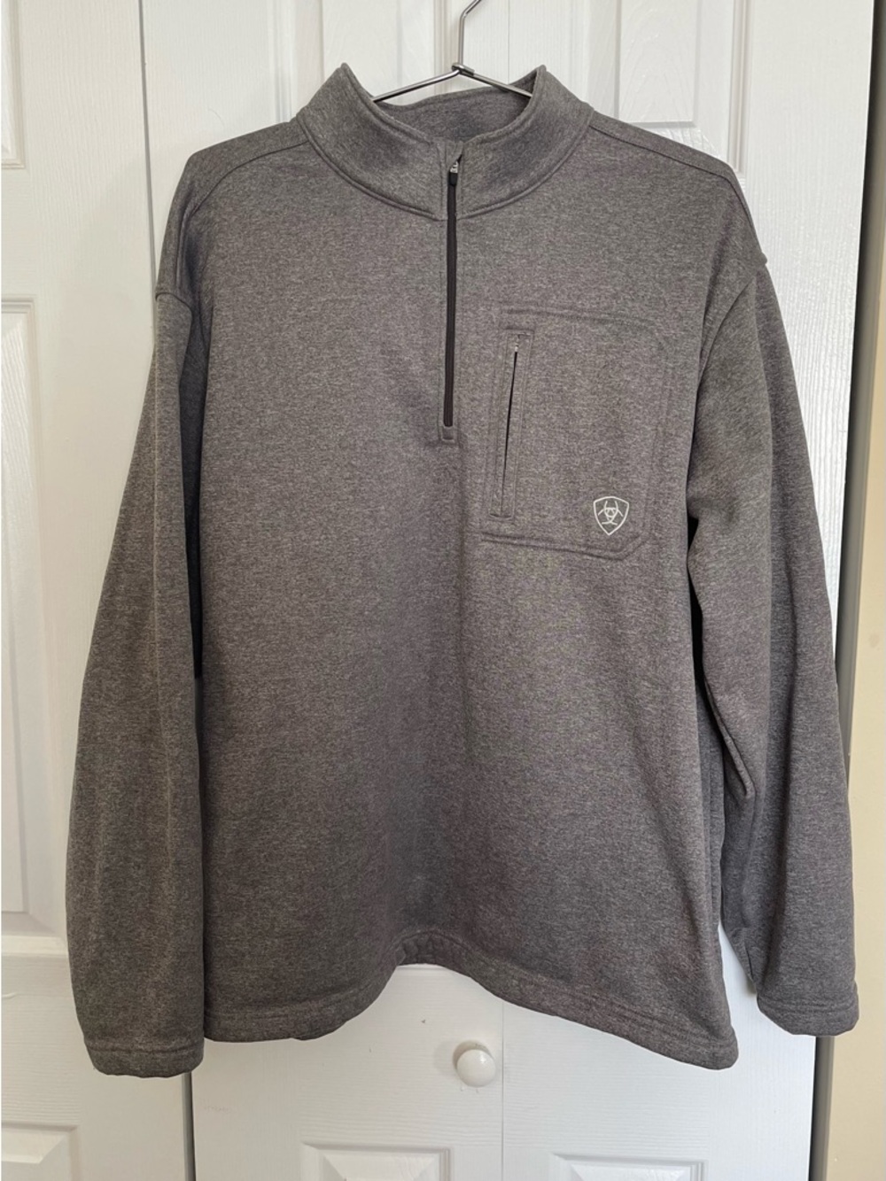 Ariat Men's Heather Charcoal Quarter-Zip Pullover